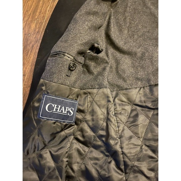 Chaps Men's Classic Double Breasted Overcoat Coat 36 Reg Black - Picture 7 of 10